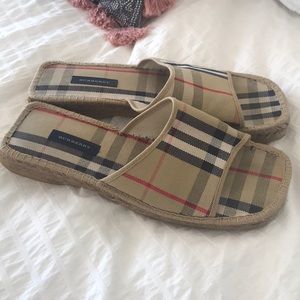Burberry canvas slide sandals